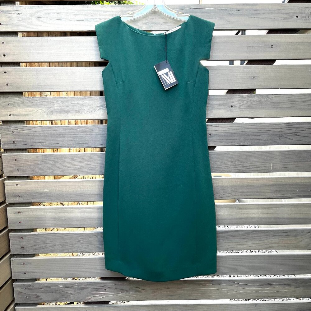 MM LaFleur The Sarah Sheath Dress Sz 0 Women Sleeveless Viridian Green Crepe NWT